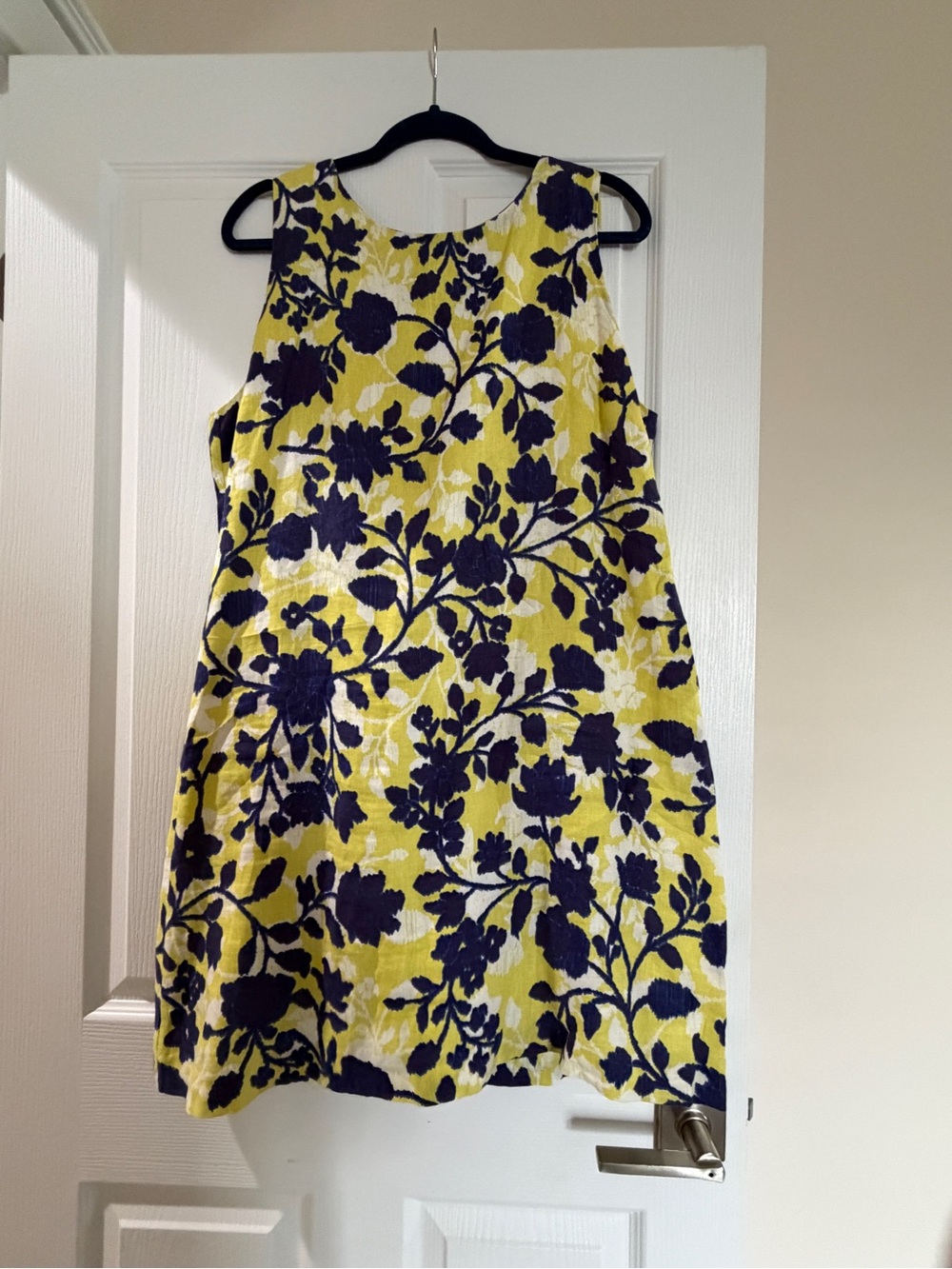 Tyler Boe Yellow and Navy Blue Floral Mini Dress